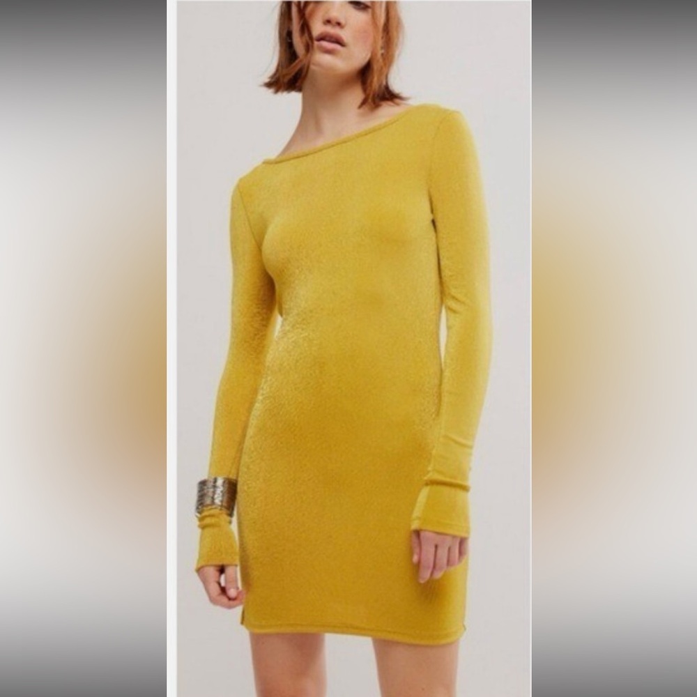 FREE PEOPLE Call Me Later Long Sleeve Mini Dress